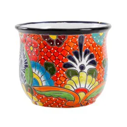 Blue Orange Pottery Talavera Champanera