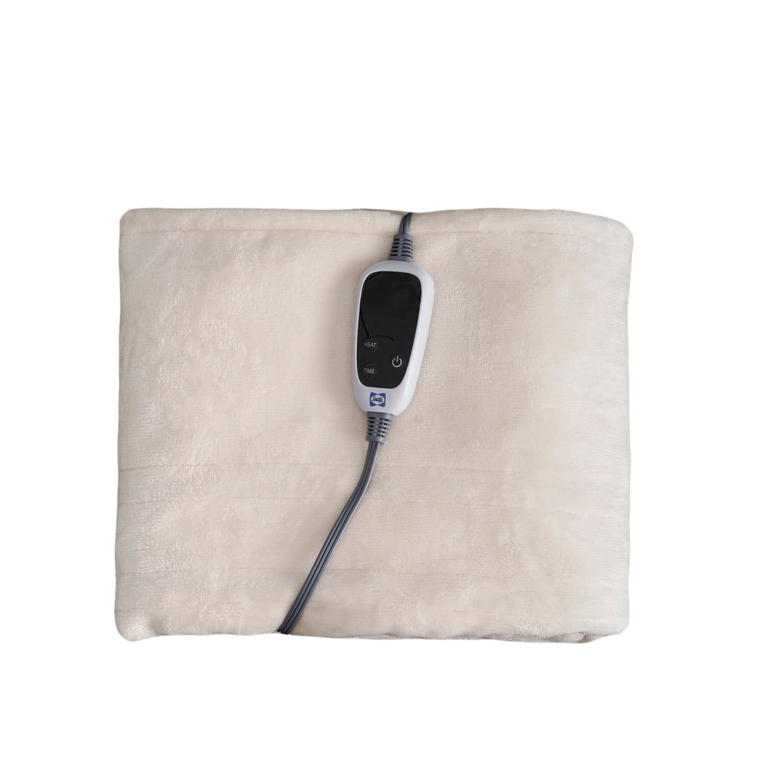 slide 4 of 4, Wayland Square Sealy Heated Plush Throw Blanket, Cream, 50 X 60 In, 1 ct