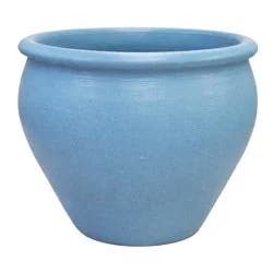 Blue Orange Pottery Marble Apple Clay Pot - Blue