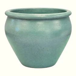 Blue Orange Pottery Marble Apple Clay Pot - Green