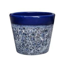 Blue Orange Pottery Volcanic Vaso - Blue