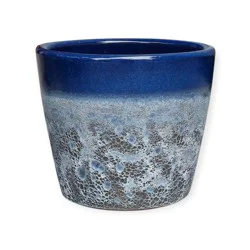 Blue Orange Pottery Volcanic Vaso - Blue