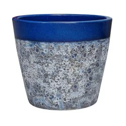 Blue Orange Pottery Volcanic Vaso - Blue