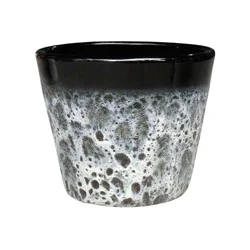 Blue Orange Pottery Volcanic Vaso - Black