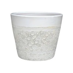 Blue Orange Pottery Volcanic Vaso - White