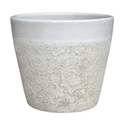 Blue Orange Pottery Volcanic Vaso - White