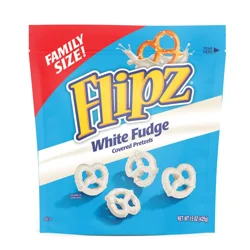 Flipz White Milk Chocolate Pretzels, Family Size, 15 oz