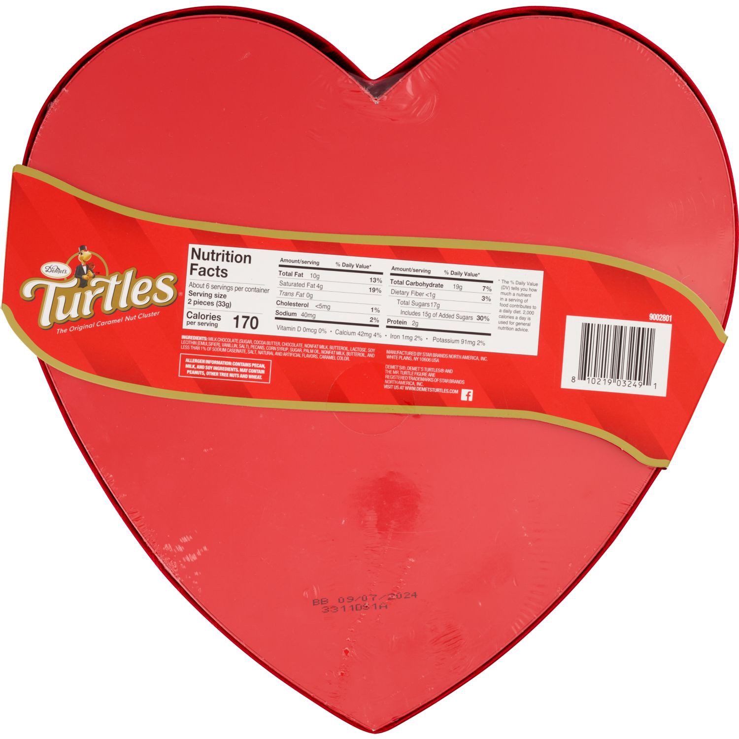 slide 2 of 4, Turtles Satin Heart 12Pc, 1 ct