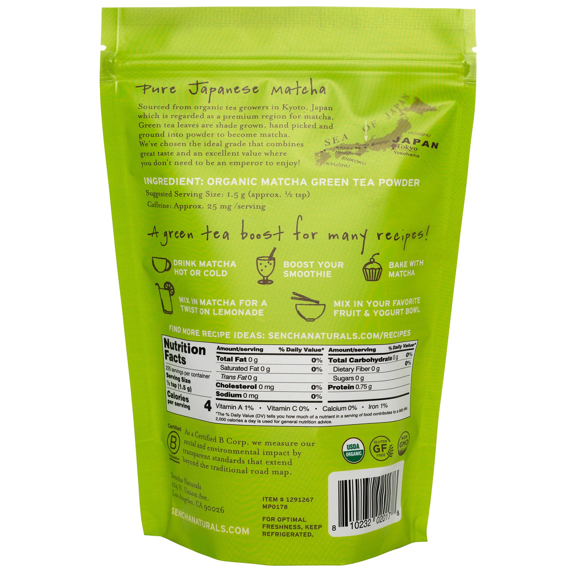 slide 2 of 2, Organic Matcha Green Tea Powder, 12 oz, 