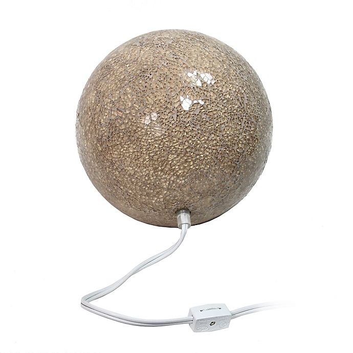 slide 4 of 6, Simple Designs Mosaic Stone Ball Table Lamp - Champagne, 1 ct