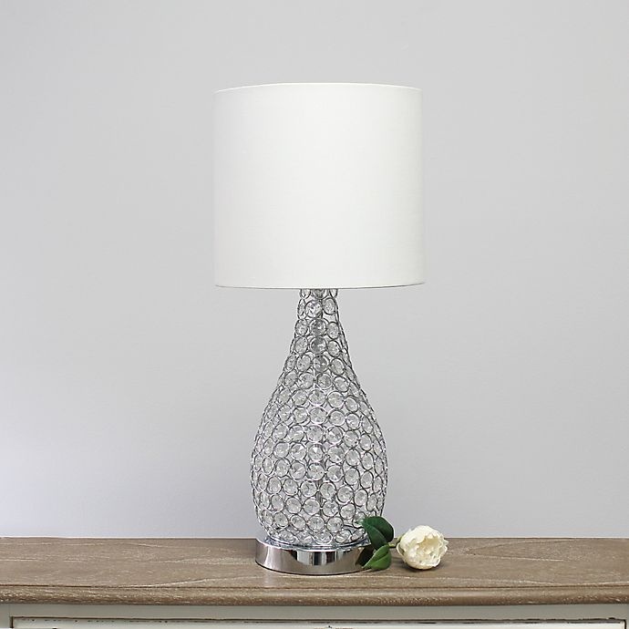slide 3 of 7, Elegant Designs Elipse Crystal Decorative Gourd Table Lamp - Chrome, 1 ct