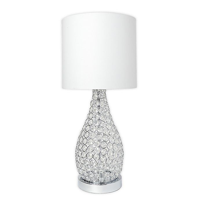 slide 1 of 7, Elegant Designs Elipse Crystal Decorative Gourd Table Lamp - Chrome, 1 ct