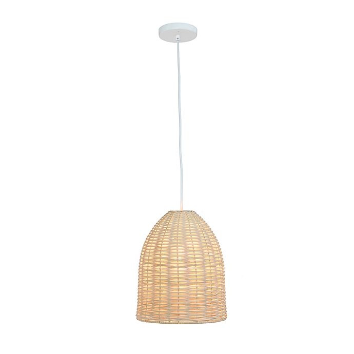 slide 6 of 7, Elegant Designs Coastal Dome Rattan Downlight Pendant Light - Natural, 1 ct