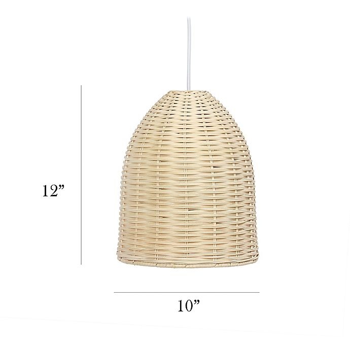 slide 7 of 7, Elegant Designs Coastal Dome Rattan Downlight Pendant Light - Natural, 1 ct