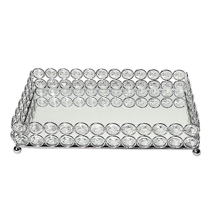 slide 3 of 8, Elegant Designs Elipse Crystal and Chrome Mirrored Vanity Tray, 1 ct