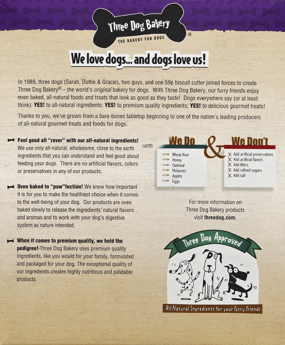 slide 4 of 5, Three Dog Bakery Soft Baked Classic Cookies Oats & Apples Treats for Dogs 13 oz, 13 oz