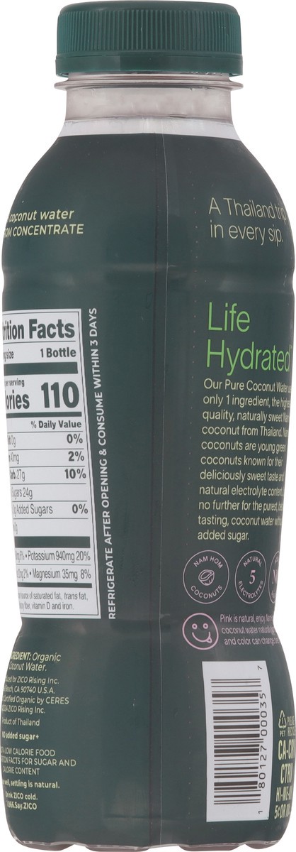 slide 9 of 14, Zico No Added Sugar Organic Pure 100% Nam Hom Coconut Water 13.5 fl oz, 13.5 fl oz