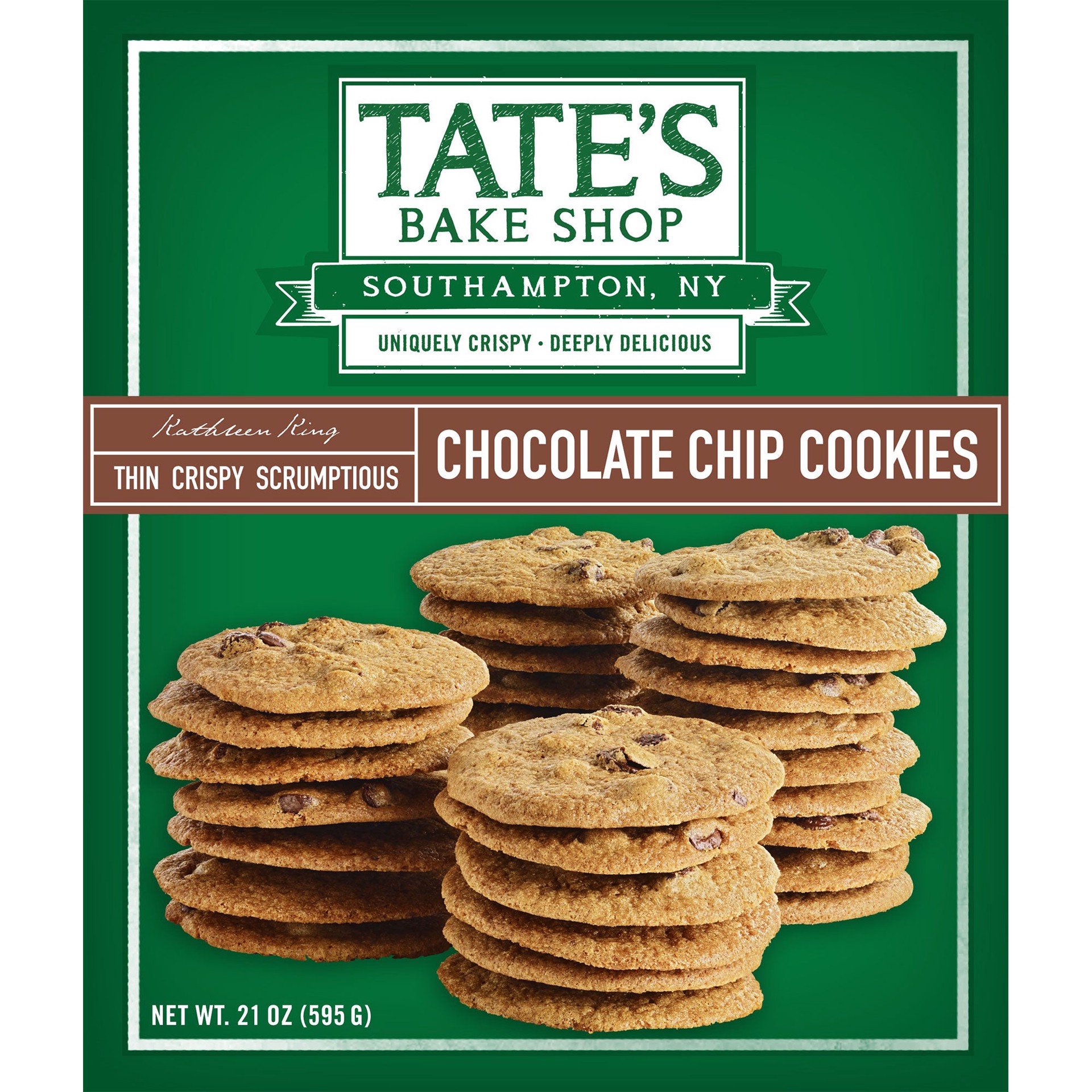 slide 1 of 1, Tate's Bake Shop Chocolate Chip Cookies, 21 oz, 