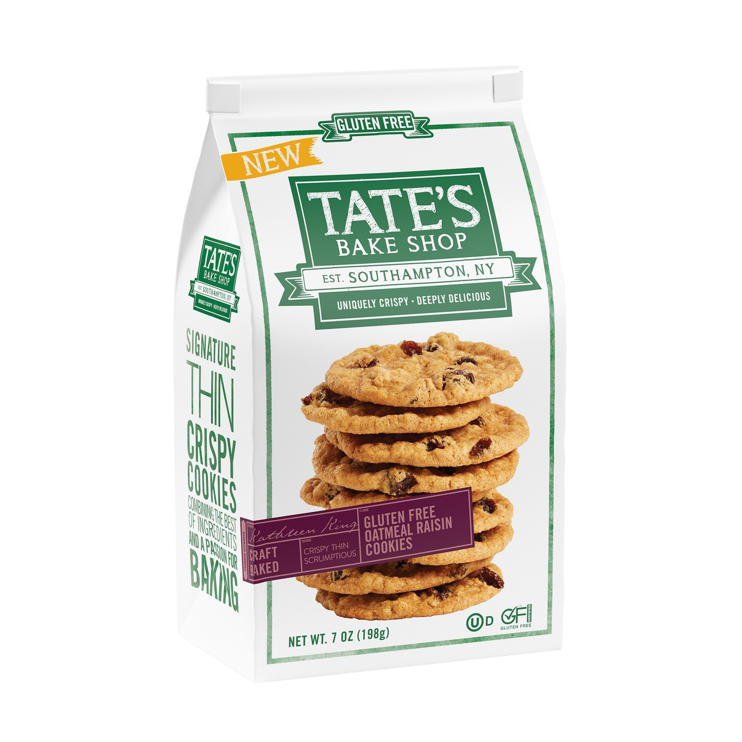 slide 6 of 8, Tates Cookies Oatmeal Raisin Gf 7 Oz, 7 oz