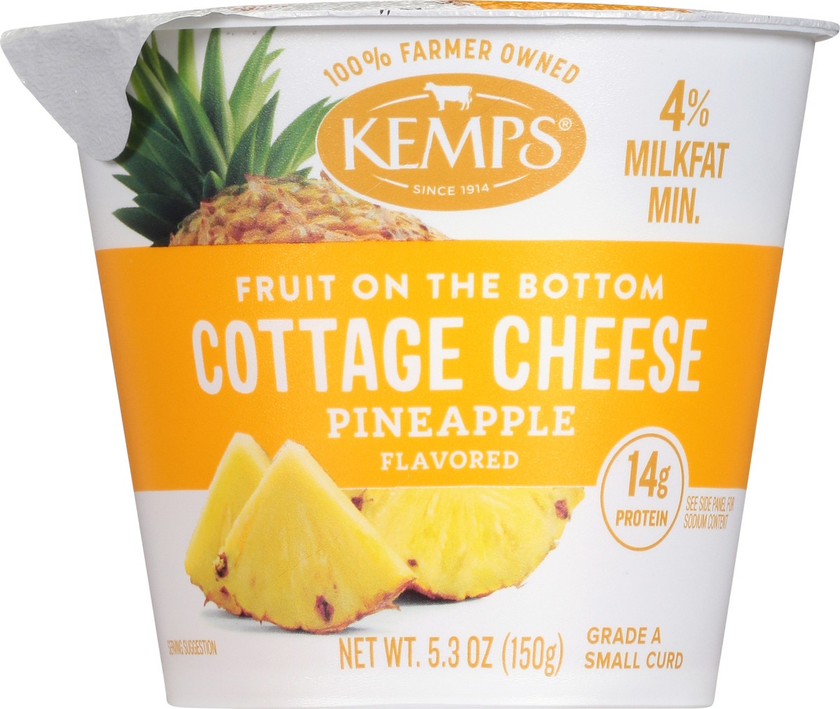 slide 6 of 14, Kemps Fruit On Bottom Pineapple Cottge Chse, 5.3 oz