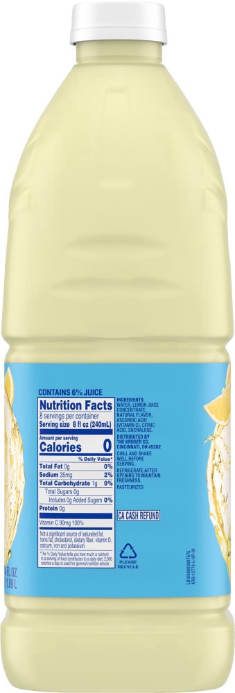 slide 3 of 6, Kroger Zero Sugar Lemonade - 64 oz, 64 oz