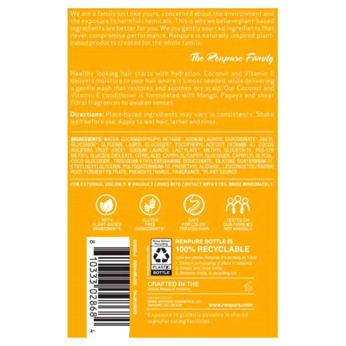 slide 5 of 5, Renpure Moisturize and Replenish Coconut & Vitamin E Shampoo 24 fl oz, 16 oz