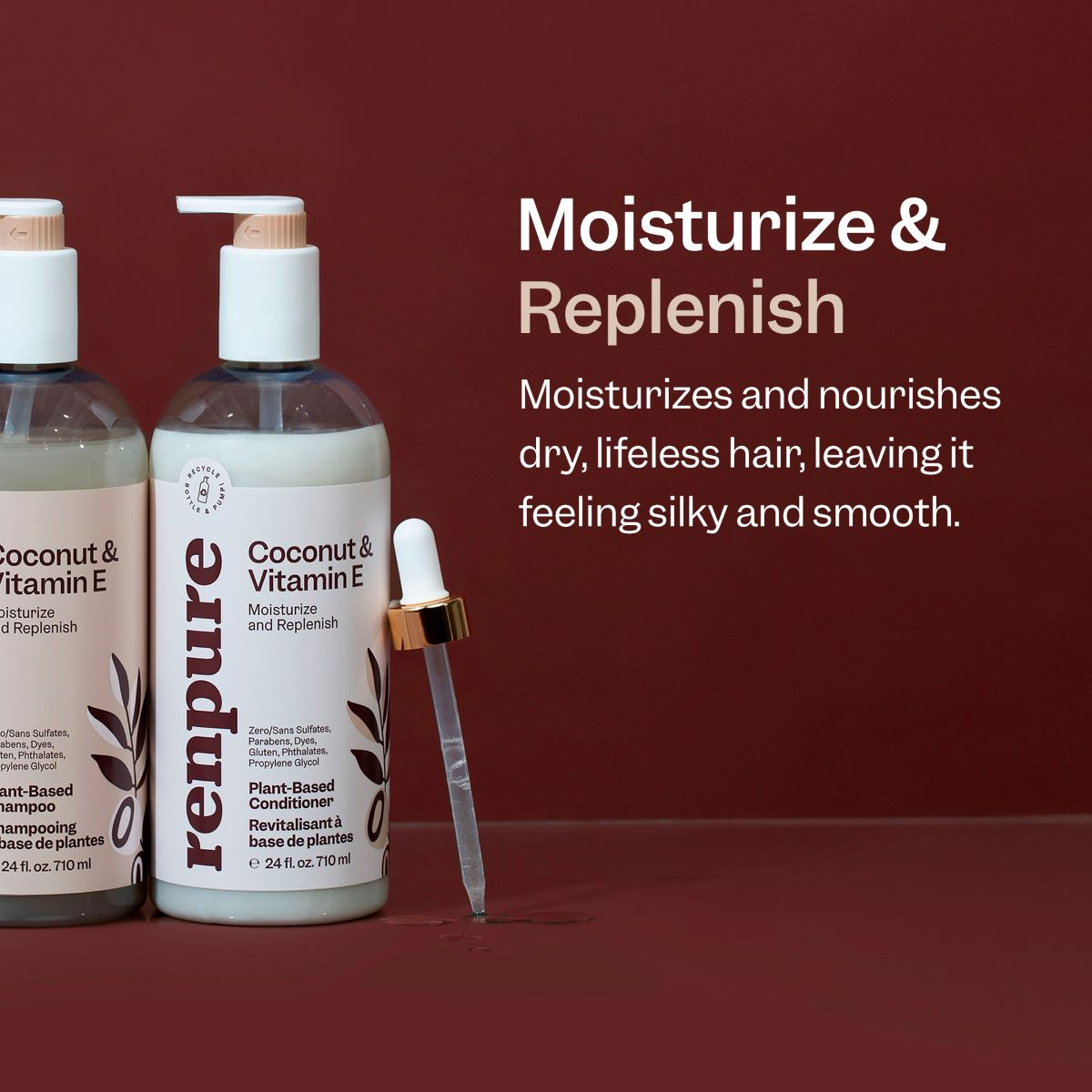 slide 5 of 5, Renpure Moisturize and Replenish Coconut & Vitamin E Conditioner 24 fl oz, 16 oz