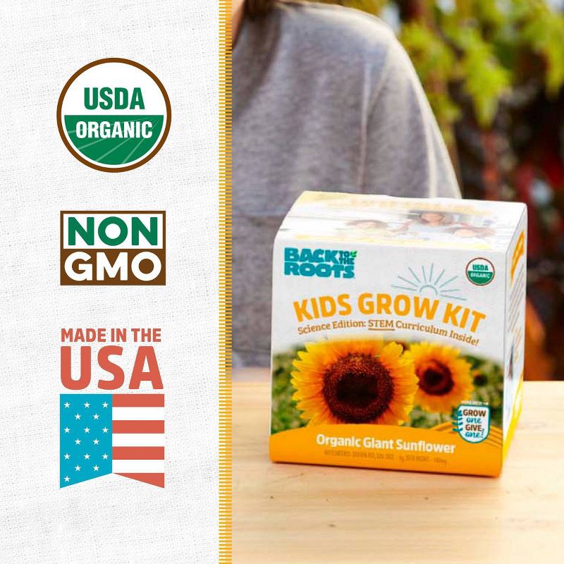 slide 4 of 10, Back to the Roots Kids Grow Kit Science Edition Organic Giant Sunflower, 1 ct
