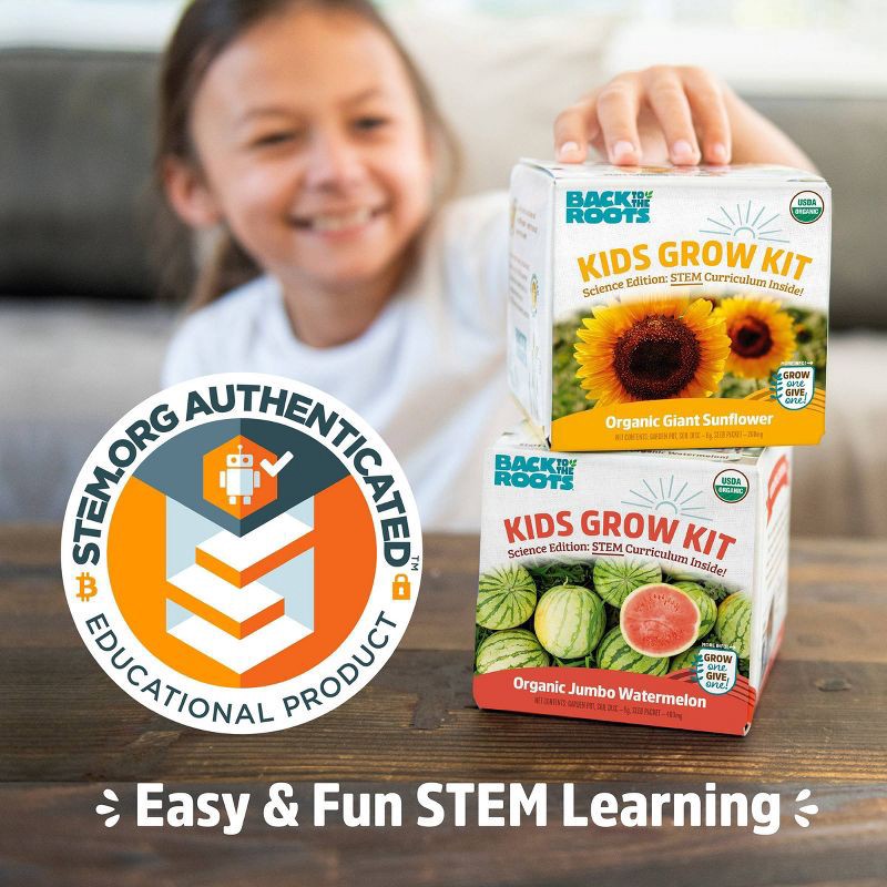 slide 8 of 10, Back to the Roots Kids Grow Kit Science Edition Organic Giant Sunflower, 1 ct
