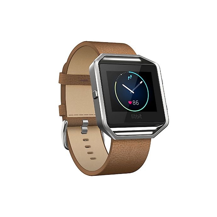 slide 2 of 2, Fitbit Blaze Large Leather Accessory Band - Camel, 1 ct