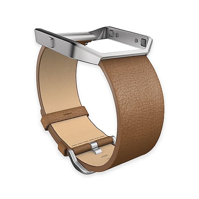 slide 1 of 2, Fitbit Blaze Large Leather Accessory Band - Camel, 1 ct