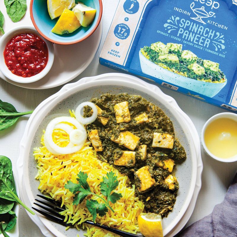 slide 6 of 8, Deep Indian Kitchen Gluten Free Frozen Spinach Paneer - 9oz, 9 oz