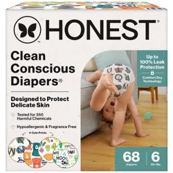 The Honest Company Clean Conscious Diapers Four Print Pack - Size 6 - 68ct