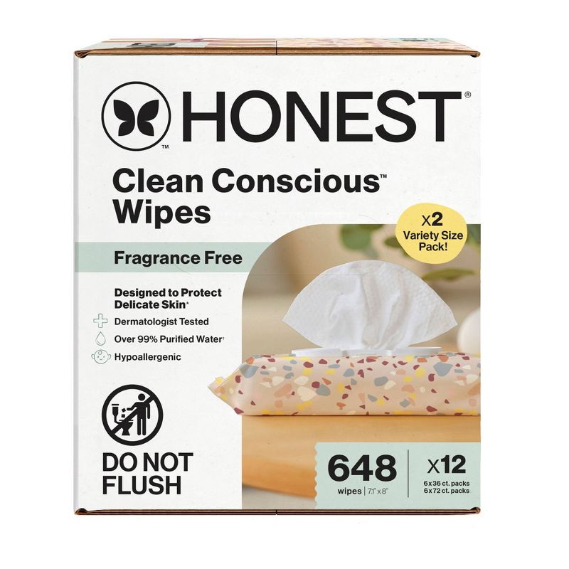 slide 13 of 15, The Honest Company Plant-Based Baby Wipes made with over 99% Water - Variety Pack - 648ct, 648 ct