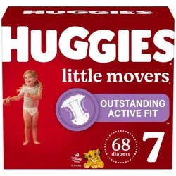 Huggies Little Movers Active Fit Diapers - Size 7 - 68 ct