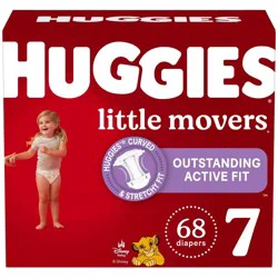 Huggies Little Movers Active Fit Diapers - Size 7 - 68 ct