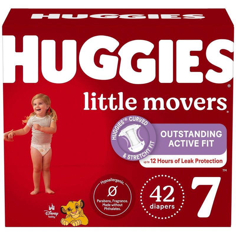 slide 1 of 13, Huggies Little Movers Baby Disposable Diapers - Size 7 - 42ct, 42 ct