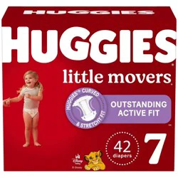 Huggies Little Movers Diapers - Size 7 - 42ct