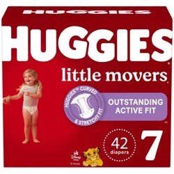 Huggies Little Movers Diapers - Size 7 - 42ct