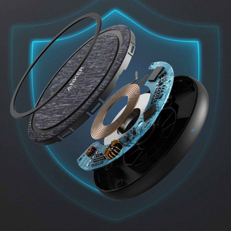 slide 3 of 6, Anker PowerWave II 15W Qi Wireless Charging Pad (w/ Wall Charger) - Black, 1 ct