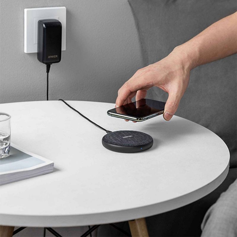 slide 5 of 6, Anker PowerWave II 15W Qi Wireless Charging Pad (w/ Wall Charger) - Black, 1 ct