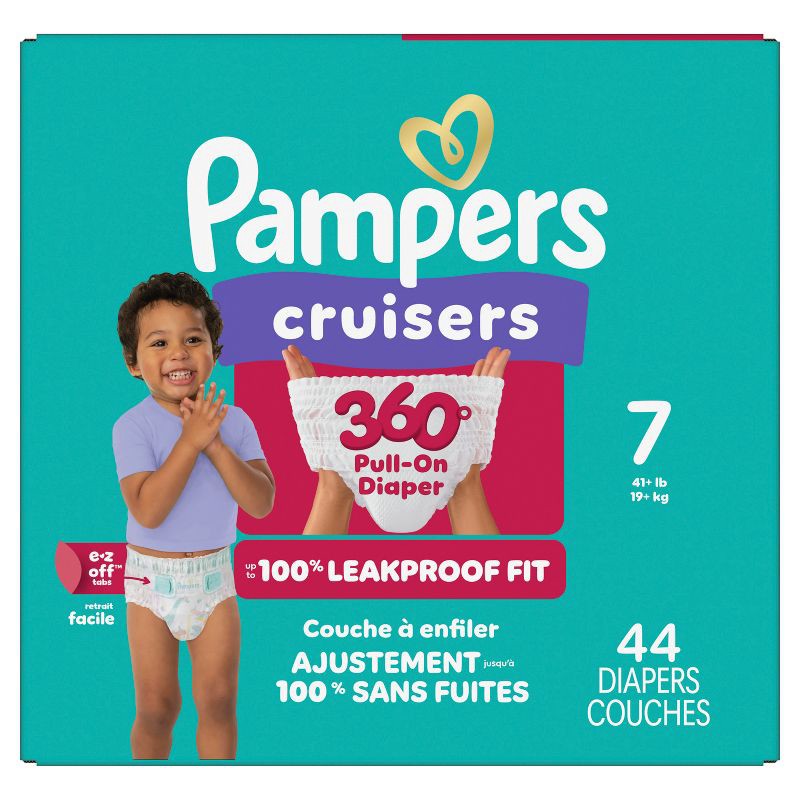slide 12 of 15, Pampers Cruisers 360 Diapers Super Pack - Size 7 - 44ct, 7 x 44 ct