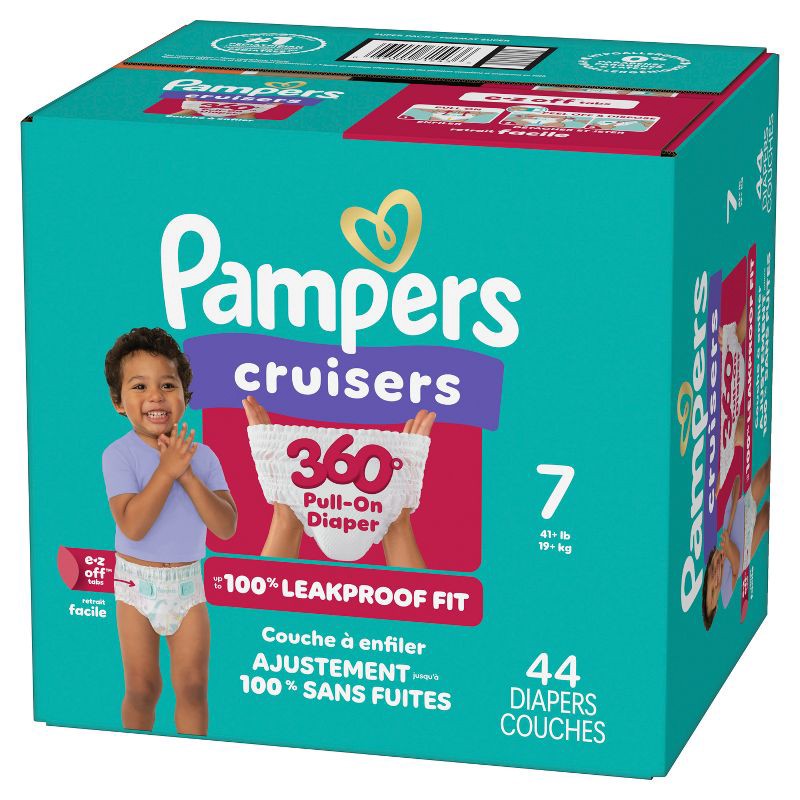 slide 14 of 15, Pampers Cruisers 360 Diapers Super Pack - Size 7 - 44ct, 7 x 44 ct