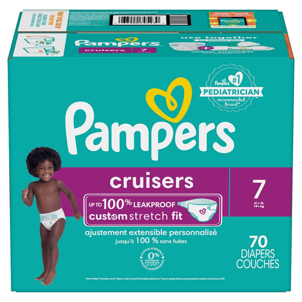 slide 9 of 10, Pampers Cruisers Diapers Enormous Pack - Size 7 - 70ct, 70 ct