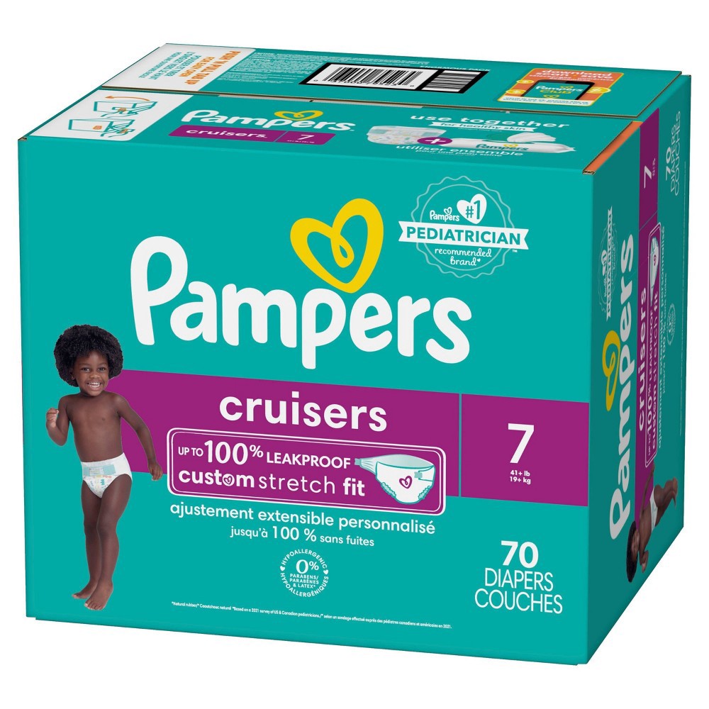slide 10 of 10, Pampers Cruisers Diapers Enormous Pack - Size 7 - 70ct, 70 ct