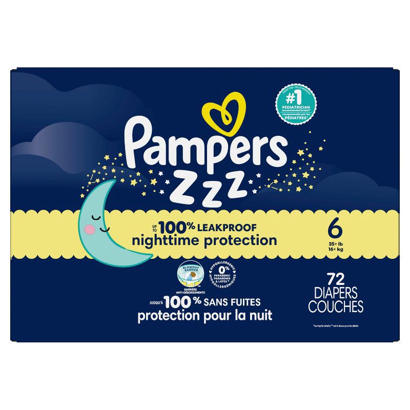 slide 15 of 16, Pampers Swaddlers Overnight Diapers - Size 6 - 72ct, 6 x 72 ct