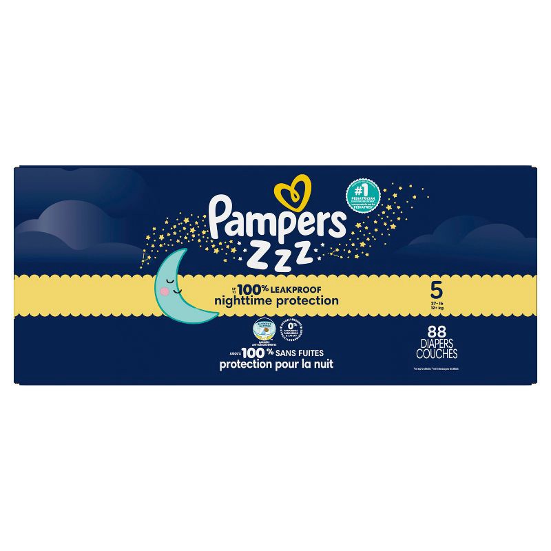 slide 15 of 16, Pampers Swaddlers Overnight Diapers - Size 5 - 88ct, 5 x 88 ct
