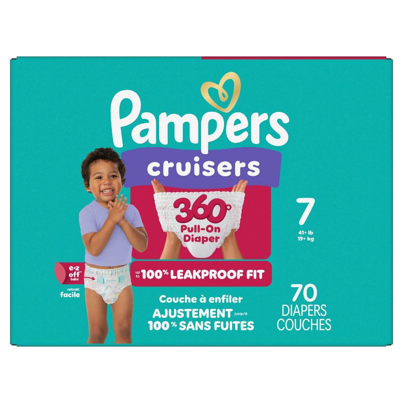 slide 12 of 15, Pampers Cruisers 360 Diapers Pack - Size 7 - 70ct, 7 x 70 ct