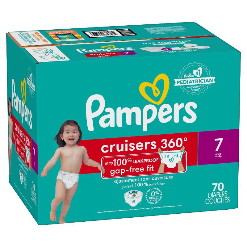 slide 12 of 13, Pampers Cruisers 360 Diapers Pack - Size 7 - 70ct, 70 ct