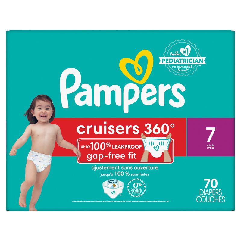 slide 13 of 13, Pampers Cruisers 360 Diapers Pack - Size 7 - 70ct, 70 ct